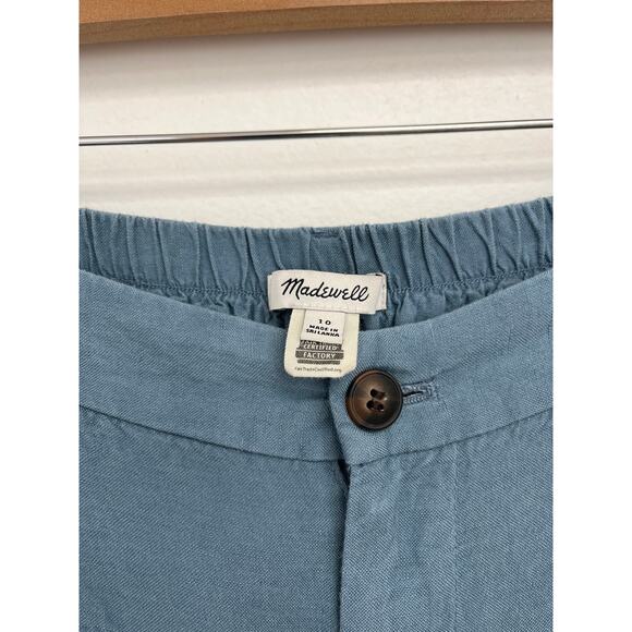 Madewell Tailored Tapered Pleated Elastic Waist Pant Linen-Blend FLAWED Size 10 - Picture 8 of 13